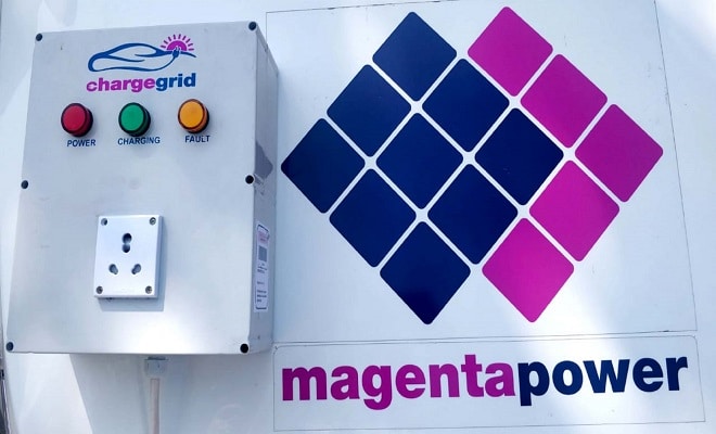 Magenta EV charging station