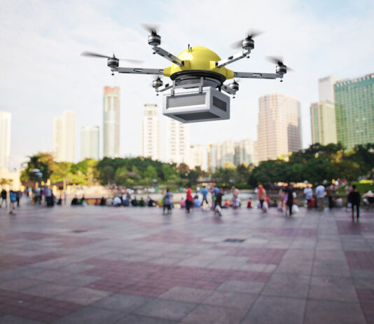 3D image of Futuristic Delivery Drone