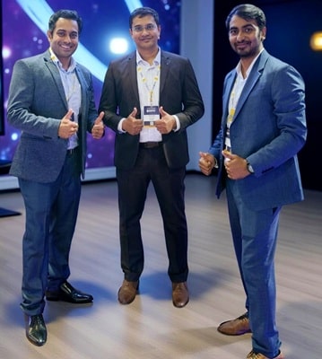 Left to right: Cofounders Punit Badeka, Manoj Kumar Gaddam and, Sanjay Kumar